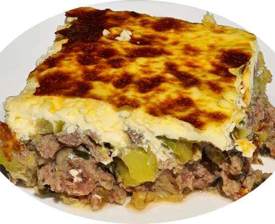 Мусака от тиквички с кайма и кисело мляко